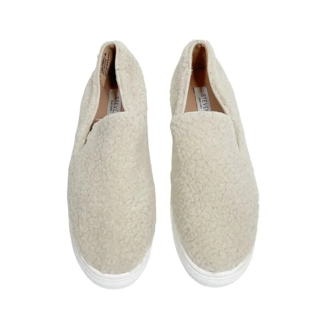 STEVEN NEW YORK Kimbel Faux Shearling Slip-on Sneaker in Natural